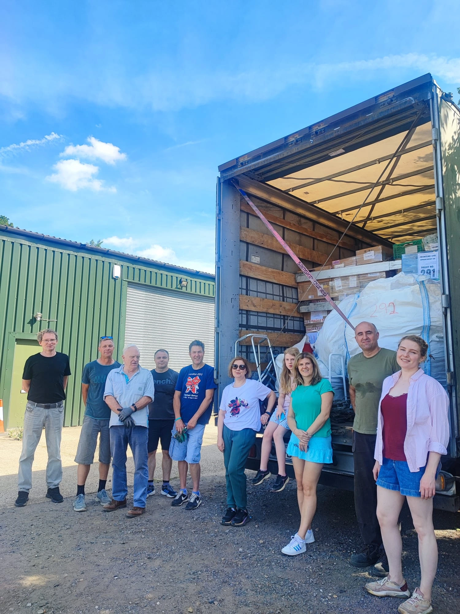 UK Volunteers loading cargo 63 heading to Sumy